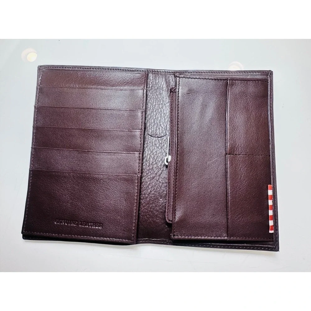 Spirit of St. Louis Brown Leather Travel Wallet Aviation N-X-211 World Fuel NIB